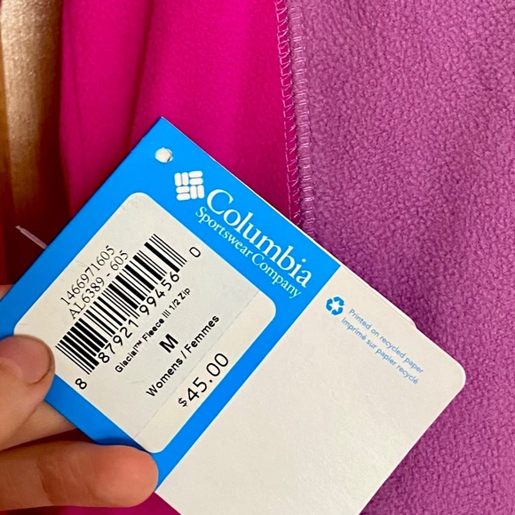 NWT Columbia Women’s Fleece Jacket Color Block Outerwear M Medium Pink Purple - Picture 6 of 6